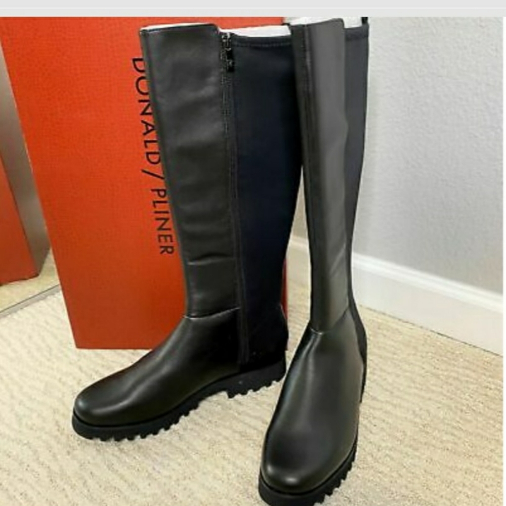 Donald pliner black knee riding boots